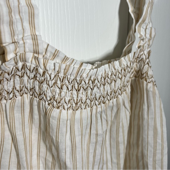 Banana Republic Striped Embroidered Tank Ruffle Straps Top Size L NWT - Picture 8 of 11